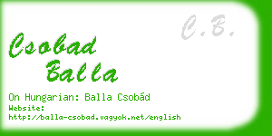 csobad balla business card