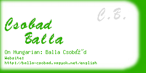 csobad balla business card